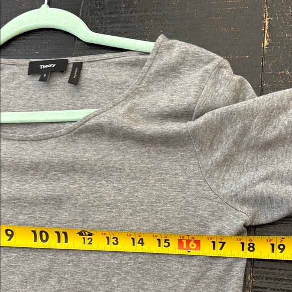 Theory Saydi Classic Tee Shirt Dress Gray And White Cotton Size Small - Picture 6 of 9